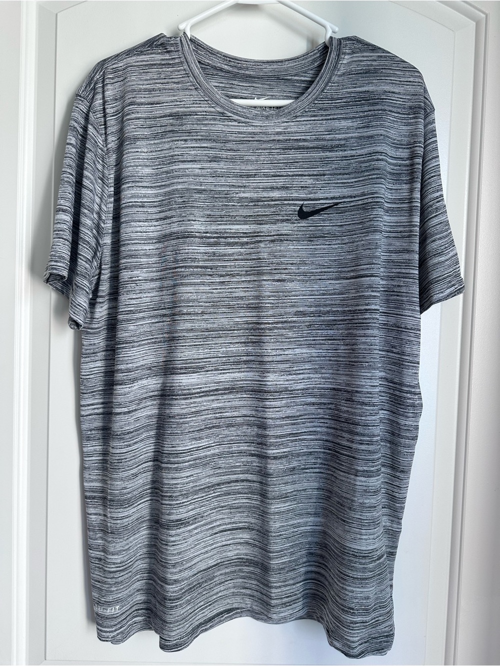 Nike Gray Heathered Short Sleeve Tee with Black Swoosh Logo
